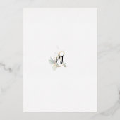 クラシック水彩ユーカリ結婚の書道 箔招待状 (裏面)