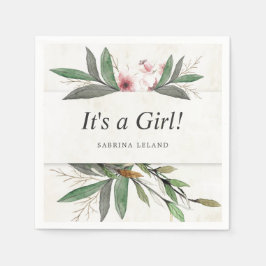 クラシック水彩植物花 スタンダードカクテルナプキン