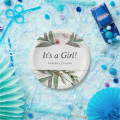 クラシック水彩植物花 ペーパープレート (パーティー)