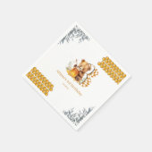 クラシック水彩熊はちみつ3歳 スタンダードカクテルナプキン (角)