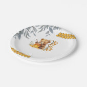 クラシック水彩熊はちみつ3歳 ペーパープレート (アングル)