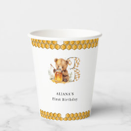 クラシック水彩熊はちみつ3歳 紙コップ