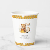 クラシック水彩熊ハニー5歳の誕生日 紙コップ (正面)