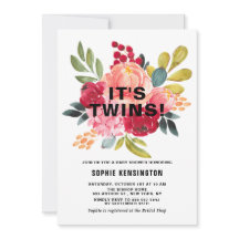 クラシック水彩花双生児シャワー