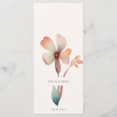 クラシック水彩青離れミニマ結婚リスト メニュー (裏面)