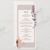 クラシック水彩青離れミニマ結婚リスト メニュー (正面/裏面)