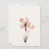 クラシック水彩青離れミニマ結婚リスト 招待状 (裏面)