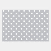 クラシック水玉模様グレイ ラッピングペーパーシート (正面)