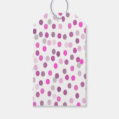 クラシック水玉模様ピンクの白 ギフトタグ (正面)