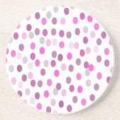 クラシック水玉模様ピンクの白 コースター (正面)