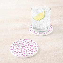 クラシック水玉模様ピンクの白 コースター