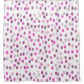 クラシック水玉模様ピンクの白 シャワーカーテン (正面)