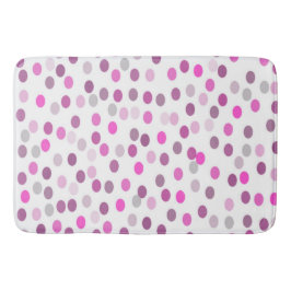 クラシック水玉模様ピンクの白 バスマット