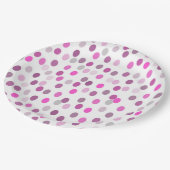 クラシック水玉模様ピンクの白 ペーパープレート (アングル)