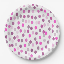 クラシック水玉模様ピンクの白 ペーパープレート