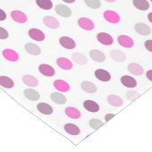 クラシック水玉模様ピンクの白 ミディアムテーブルランナー (コーナー)