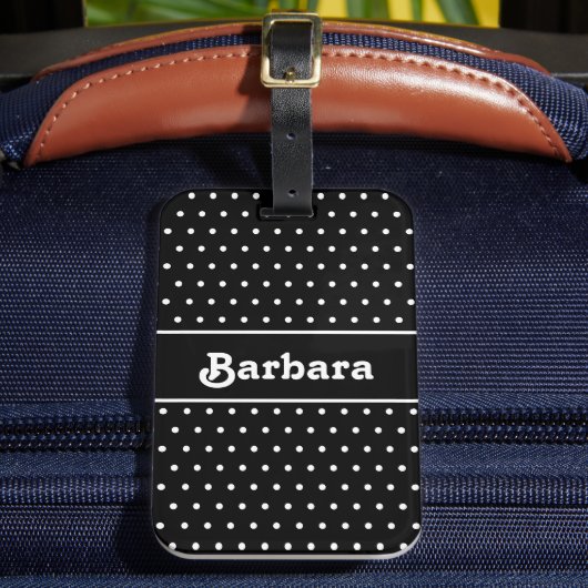 クラシック水玉模様名 ラゲッジタグ (正面インサイチュ2)