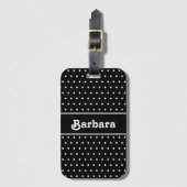 クラシック水玉模様名 ラゲッジタグ (正面縦)