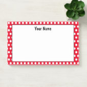 クラシック水玉模様赤と白名前をカスタムする ポストイット (オフィス)