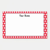 クラシック水玉模様赤と白名前をカスタムする ポストイット (正面)