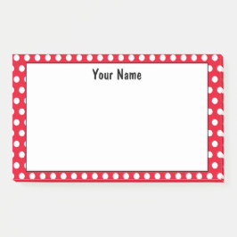 クラシック水玉模様赤と白名前をカスタムする ポストイット