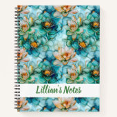 クラシック水百合のパターン名 ノートブック (正面)