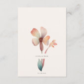 クラシック水色ブルー葉RSVPカード エンクロージャーカード (裏面)