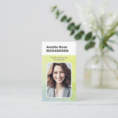 クラシック求職者の上品なミニマリストグラデーショングリーン 名刺 (スタンド正面)