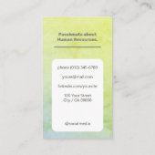 クラシック求職者の上品なミニマリストグラデーショングリーン 名刺 (裏面)