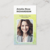 クラシック求職者の上品なミニマリストグラデーショングリーン 名刺 (正面)