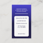 クラシック求職者の上品なミニマリストダークブルー 名刺 (裏面)