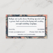 クラシック求職者マーブルシンプルミニマリストピンク 名刺 (裏面)