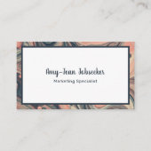 クラシック求職者マーブルシンプルミニマリストピンク 名刺 (正面)