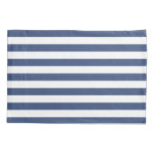 クラシック沿岸ストライプ | コバルトブルーストライプ 枕カバー (裏面-左)