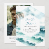 クラシック波航海の結婚の セーブザデート (正面/裏面)