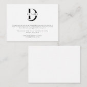 クラシック洗練モノグラム結婚詳細 エンクロージャーカード (正面/裏面)