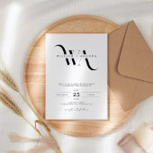 クラシック洗練モノグラモダンム結婚ズ 招待状