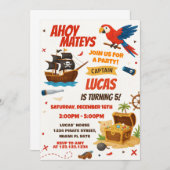 クラシック海賊版誕生日招待状 招待状 (正面/裏面)