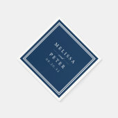 クラシック海軍とホワイト結婚ズ スタンダードカクテルナプキン (角)