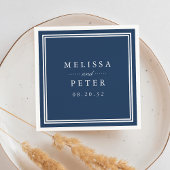 クラシック海軍とホワイト結婚ズ スタンダードカクテルナプキン