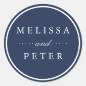 クラシック海軍とホワイト結婚ズ ラウンドシール (正面)