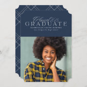 クラシック海軍エレガント2025年写真卒業 案内状 (正面/裏面)