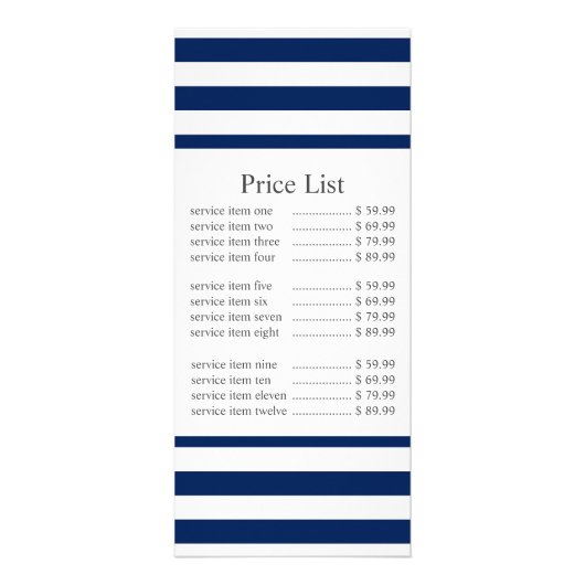 クラシック海軍ストライプ事業価格 ラックカード (正面)