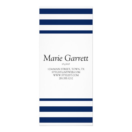 クラシック海軍ストライプ事業価格 ラックカード (裏面)