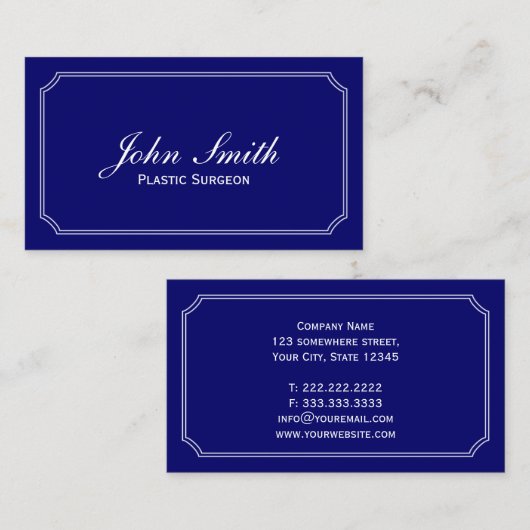 クラシック海軍青色整形外科医 名刺 (正面/裏面)