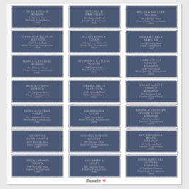 クラシック海軍 |シルバー結婚のゲスト住所 シール