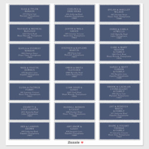 クラシック海軍  シルバー結婚のゲスト住所 シール