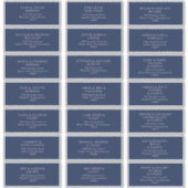 クラシック海軍 |シルバー結婚のゲスト住所 シール (正面)