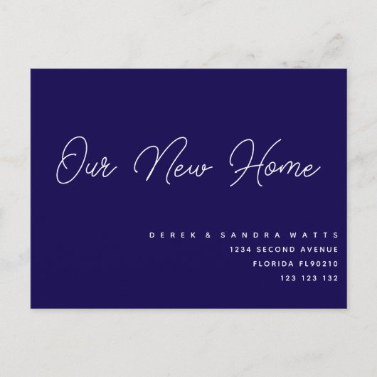 クラシック海軍 | 引っ越しましたエレガントの変更 案内ポストカード (正面)