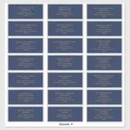 クラシック海軍 |金ゴールド結婚のゲスト住所 シール